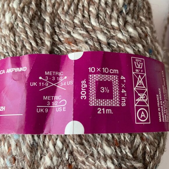 VINTAGE PHILDAR TWEEDAPHIL Acrylic, COTTON, Wool, LINEN Blend Yarn- 5 Skeins - Picture 5 of 7